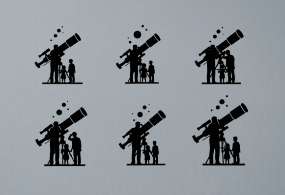 Capture Cosmic Moments: The Family Stargazing Telescope Silhouette for Crafters and Creators