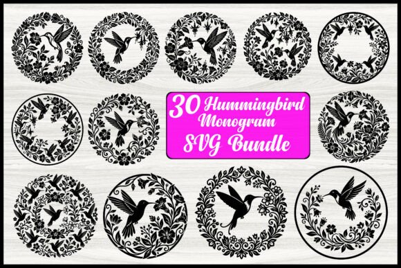 Elevate Crafts with a Hummingbird Monogram SVG Bundle