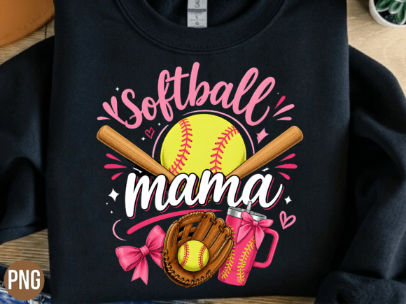 Elevate Your Craft Game with the Softball Mama Pink Bow Sports PNG Shirt Design