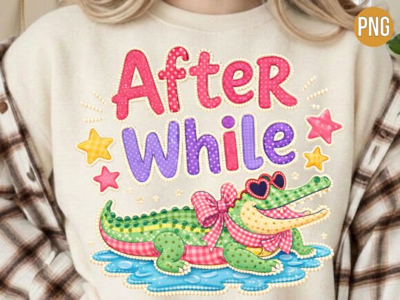Elevating Brand Identity with the Cute Faux Embroidery Alligator PNG Shirt Design