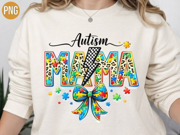 Empowering Advocacy: The Autism Mama Ribbon Bow Puzzle Design PNG for Meaningful Projects