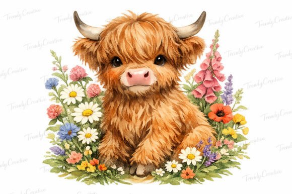 Integrating Watercolor Highland Cow Wildflower PNG Assets into Professional Creative Workflows