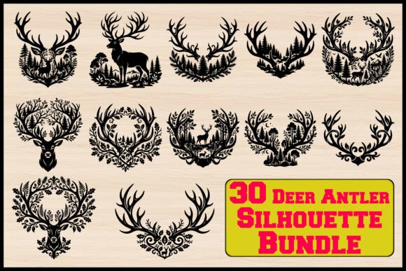 Strategic Design Assets: Leveraging the 30 Deer Antler Silhouette SVG Bundle for Brand and Craft Success