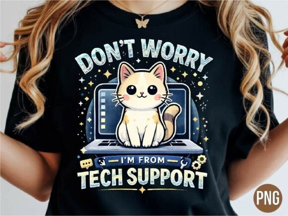 Unlocking Creative Potential with the Tech Support Cat Laptop Kitten PNG Shirt Design